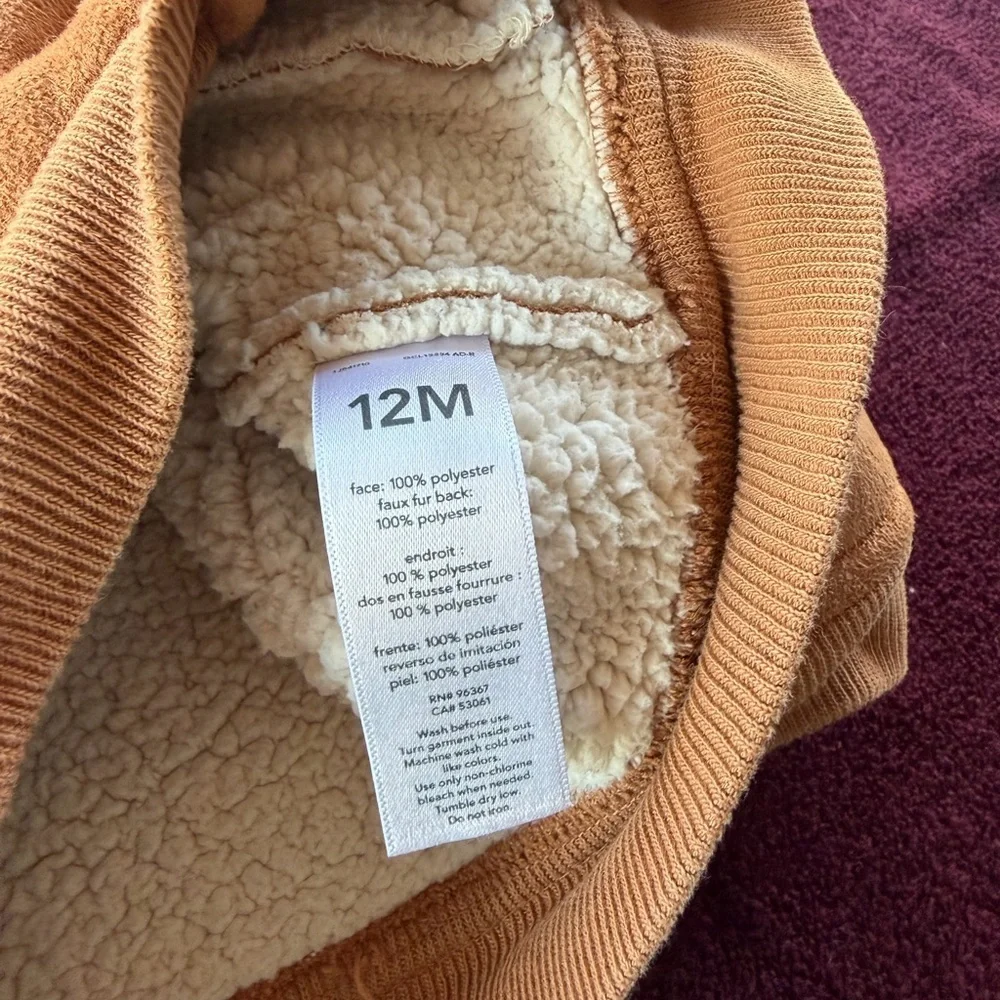 Baby B’gosh Bomber  Sherpa Jacket Tan Size 12M